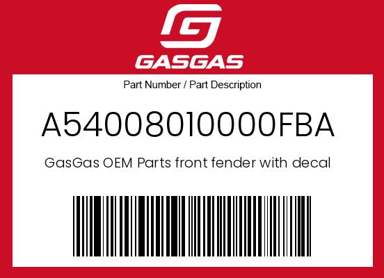 0 Gasgas OEM Part A54008010000FBA
