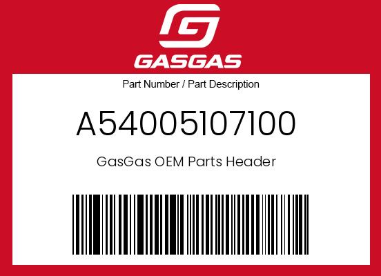 0 Gasgas OEM Part A54005107100