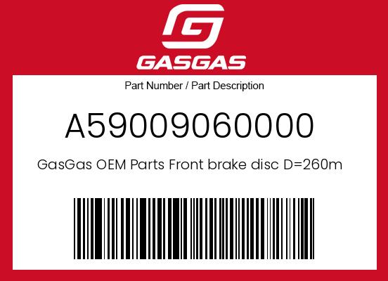 0 Gasgas OEM Part A59009060000