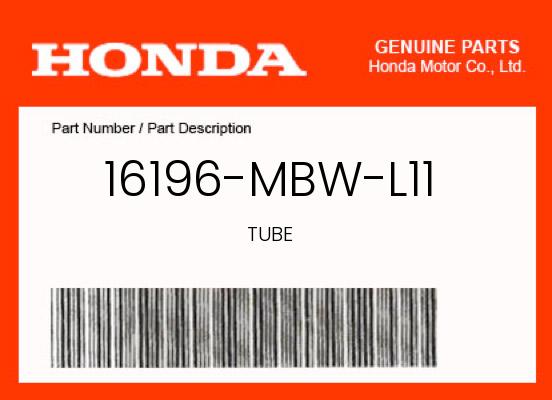 0 Honda OEM Part 16196-MBW-L11