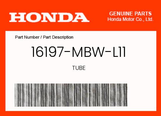 0 Honda OEM Part 16197-MBW-L11