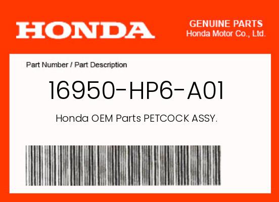 0 OEM Part 16950-HP6-A01