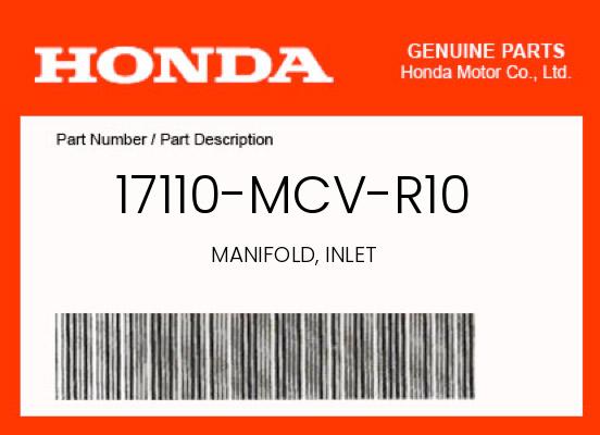 0 Honda OEM Part 17110-MCV-R10