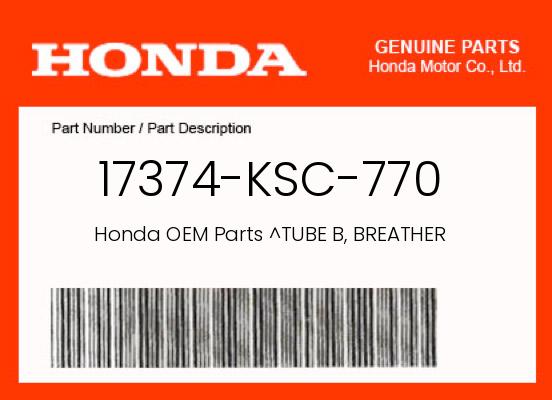 0 Honda OEM Part 17374-KSC-770