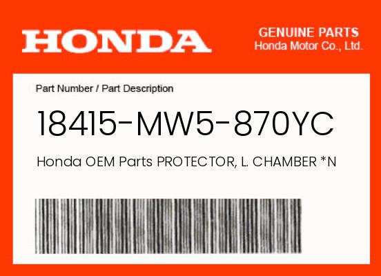 0 Honda OEM Part 18415-MW5-870YC