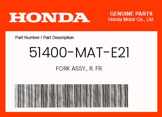 0 Honda OEM Part 51400-MAT-E21