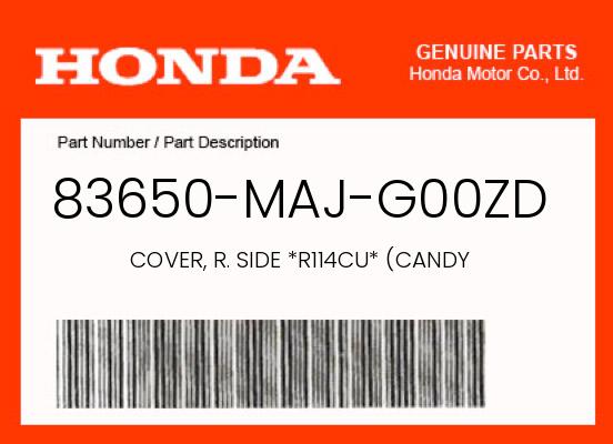 0 Honda OEM Part 83650-MAJ-G00ZD