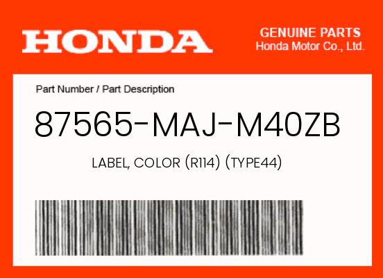 0 Honda OEM Part 87565-MAJ-M40ZB