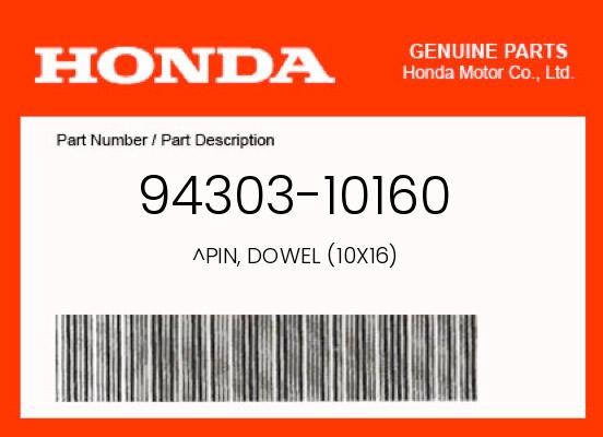 0 Honda OEM Part 94303-10160