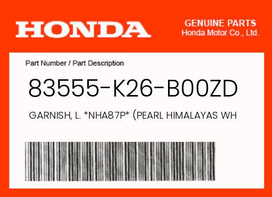 0 OEM Part 83555-K26-B00ZD