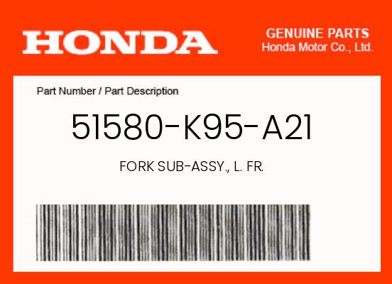 0 Honda OEM Part 51580-K95-A21