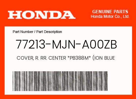 0 Honda OEM Part 77213-MJN-A00ZB