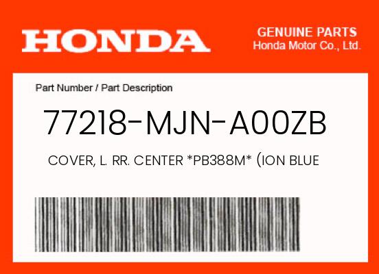 0 Honda OEM Part 77218-MJN-A00ZB