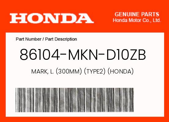 0 OEM Part 86104-MKN-D10ZB