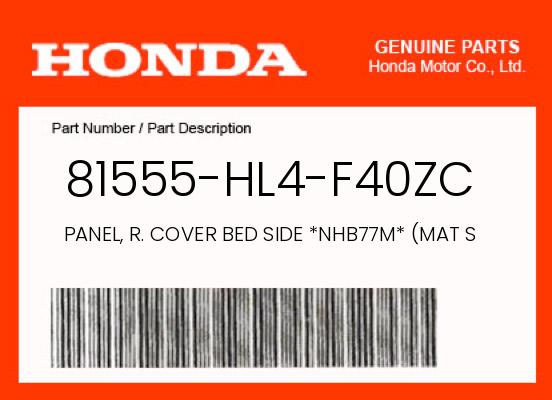 0 Honda OEM Part 81555-HL4-F40ZC