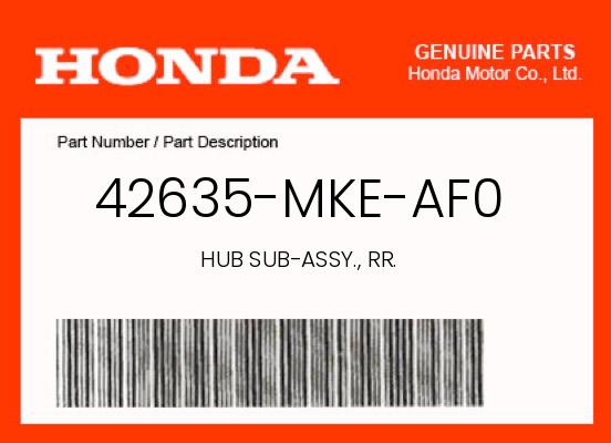 Honda OEM Rear Wheel Hub Sub-Assembly 2021-2026 CRF250R/CRF450R/CRF450RX - 42635-MKE-AF0 undefined