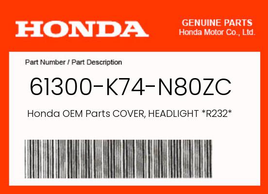 0 OEM Part 61300-K74-N80ZC