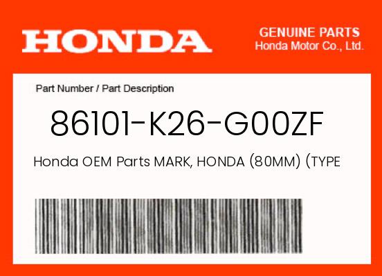 0 OEM Part 86101-K26-G00ZF