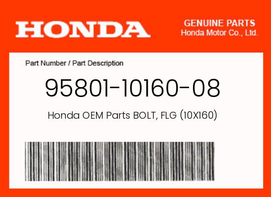 0 Honda OEM Part 95801-10160-08