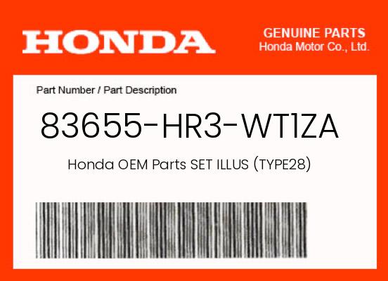 0 OEM Part 83655-HR3-WT1ZA