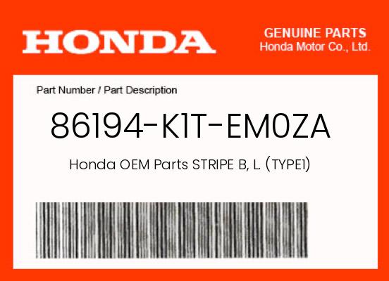 0 Honda OEM Part 86194-K1T-EM0ZA