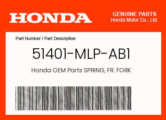 0 Honda OEM Part 51401-MLP-AB1