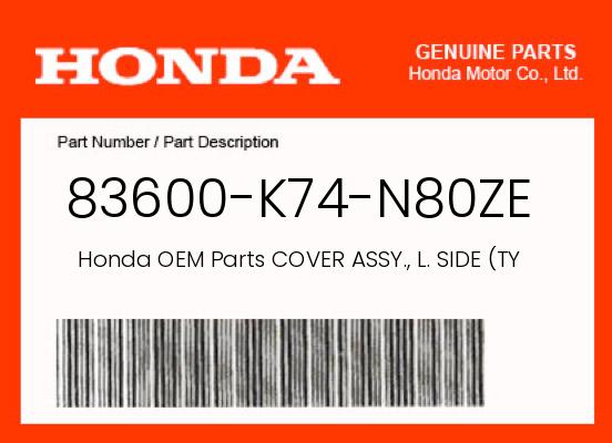 0 OEM Part 83600-K74-N80ZE