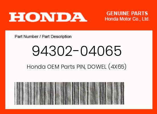 0 Honda OEM Part 94302-04065