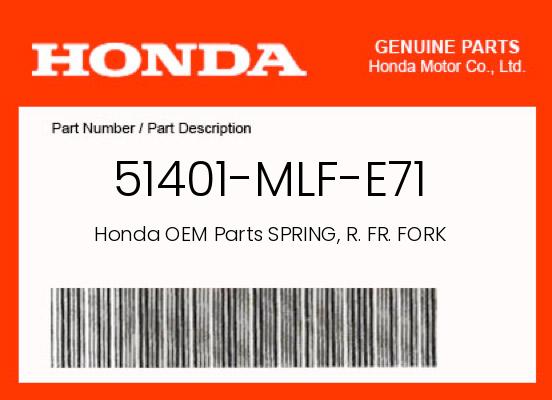 0 Honda OEM Part 51401-MLF-E71