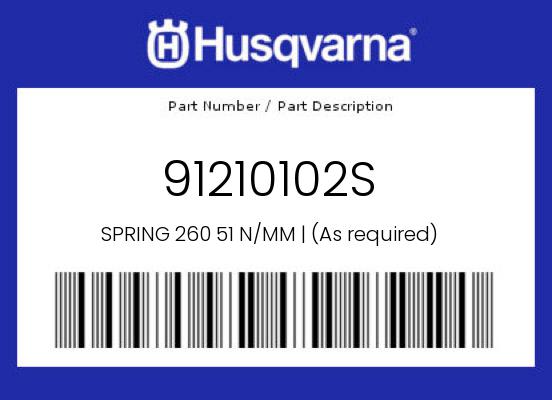 0 Husqvarna OEM Part 91210102S