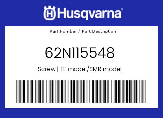 0 Husqvarna OEM Part 62N115548