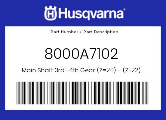 0 Husqvarna OEM Part 8000A7102