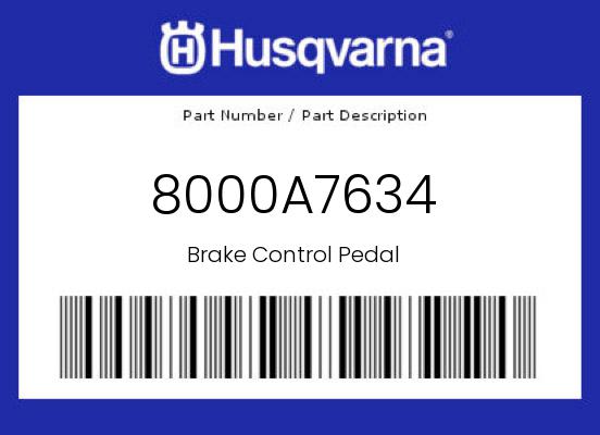 2012 Husqvarna OEM Part 8000A7634