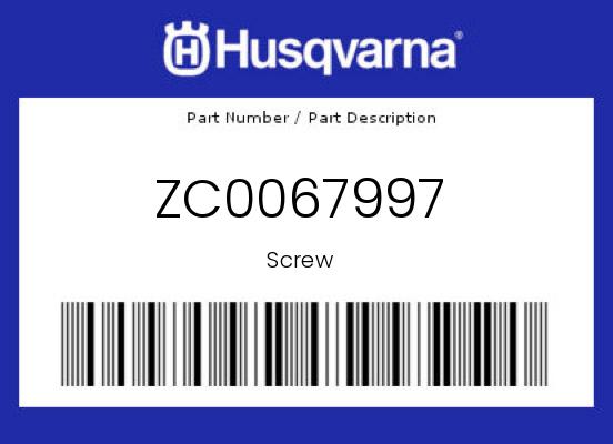0 Husqvarna OEM Part ZC0067997