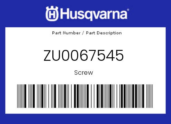 0 Husqvarna OEM Part ZU0067545