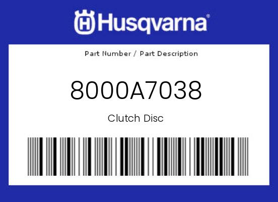 0 Husqvarna OEM Part 8000A7038