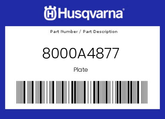 0 Husqvarna OEM Part 8000A4877