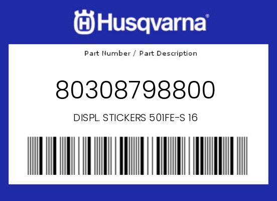 0 Husqvarna OEM Part 80308798800
