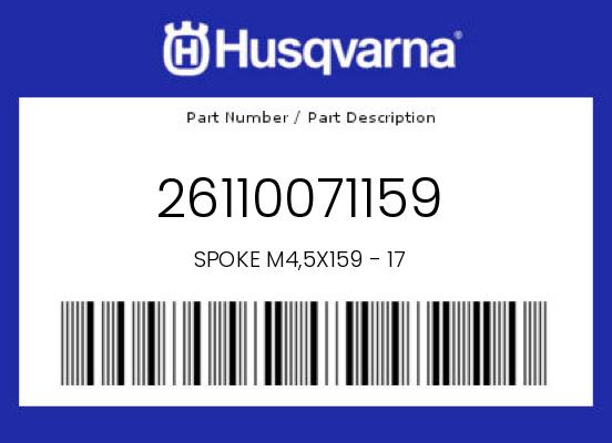 0 Husqvarna OEM Part 26110071159