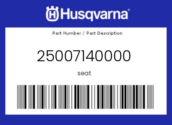 0 Husqvarna OEM Part 25007140000
