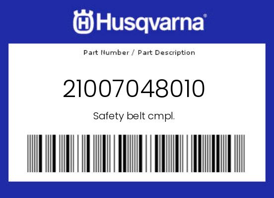 0 Husqvarna OEM Part 21007048010