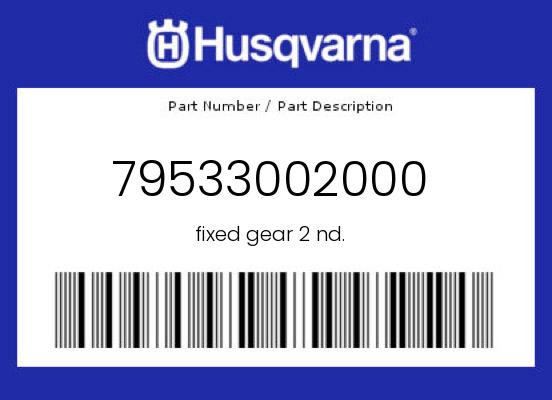0 Husqvarna OEM Part 79533002000