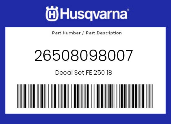 0 Husqvarna OEM Part 26508098007