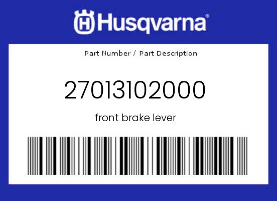 0 Husqvarna OEM Part 27013102000