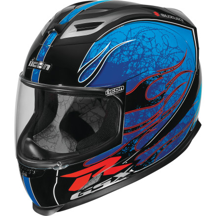 Shop ICON Airframe Helmet - Claymore Suzuki [obs] | MotoSport