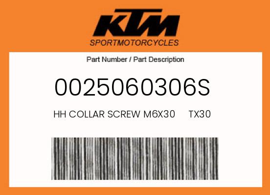 0 KTM OEM Part 0025060306S