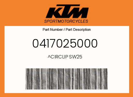 2018 KTM OEM Part 0417025000