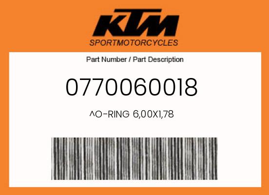 0 KTM OEM Part 0770060018