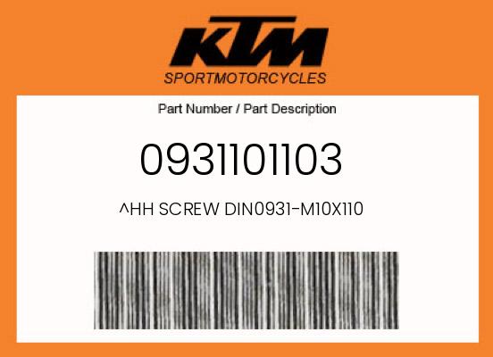 0 KTM OEM Part 0931101103