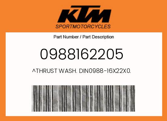 2018 KTM OEM Part 0988162205